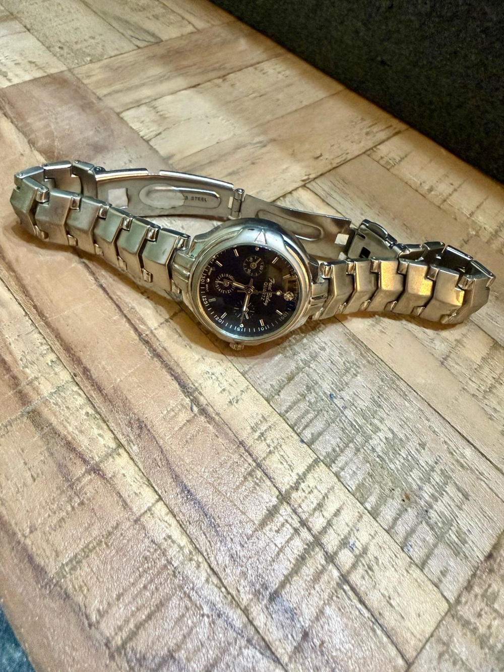 Vintage Fred Belay Watch Two Tone Silver Gold Japan Movt 2820 Women’s